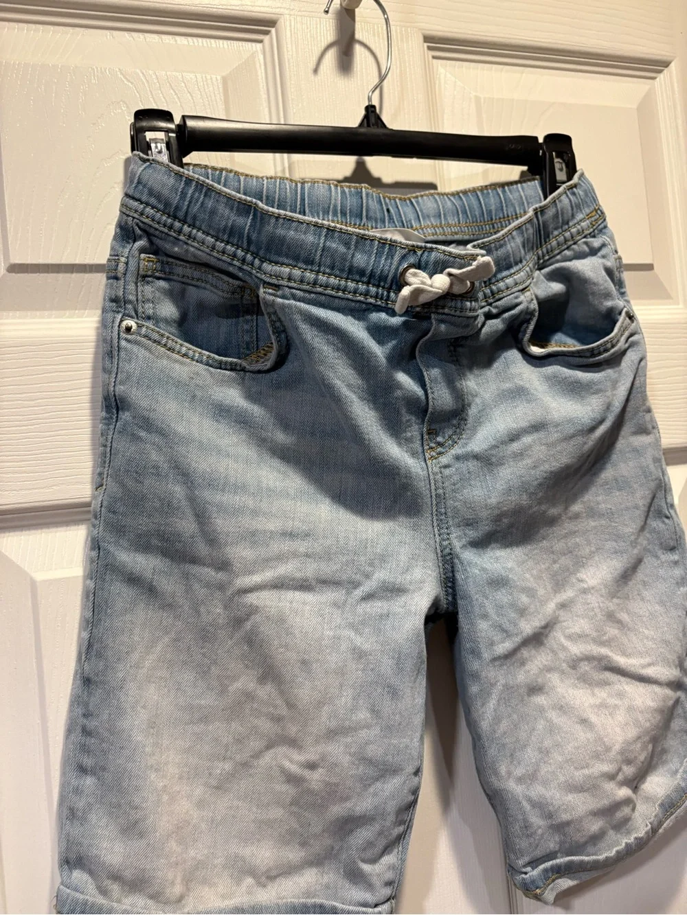 Cat & Jack Big Kids Light Blue Denim Jogger Shorts with Drawstring